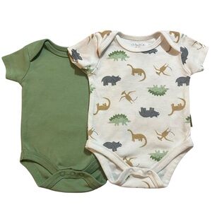 Lila & Jack Pair of Onesies Dinosaur